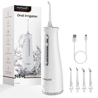 Sonic Water Flosser Mornwell F32 Oral Irrigator Rechargeable Dental Teeth Whitening Waterproof Teeth Cleaner Dental Water Jet